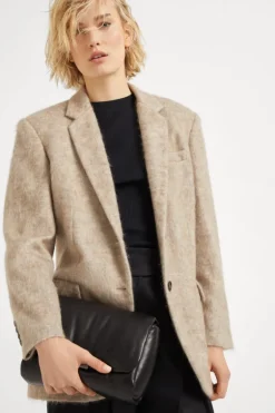 Wet Effect Nappa Handbag