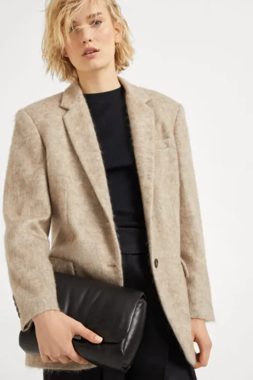 Wet Effect Nappa Handbag
