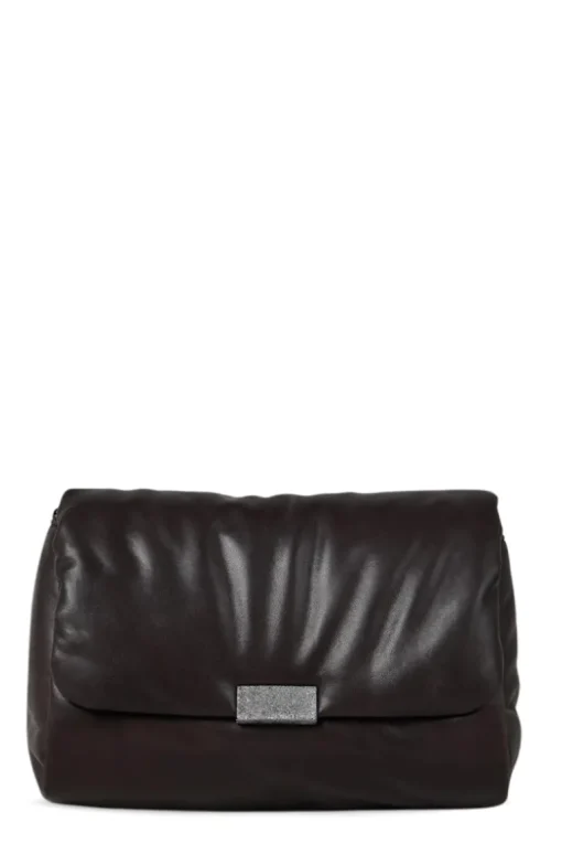 Wet Effect Nappa Handbag