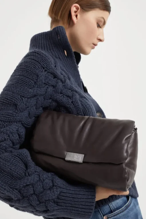 Wet Effect Nappa Handbag