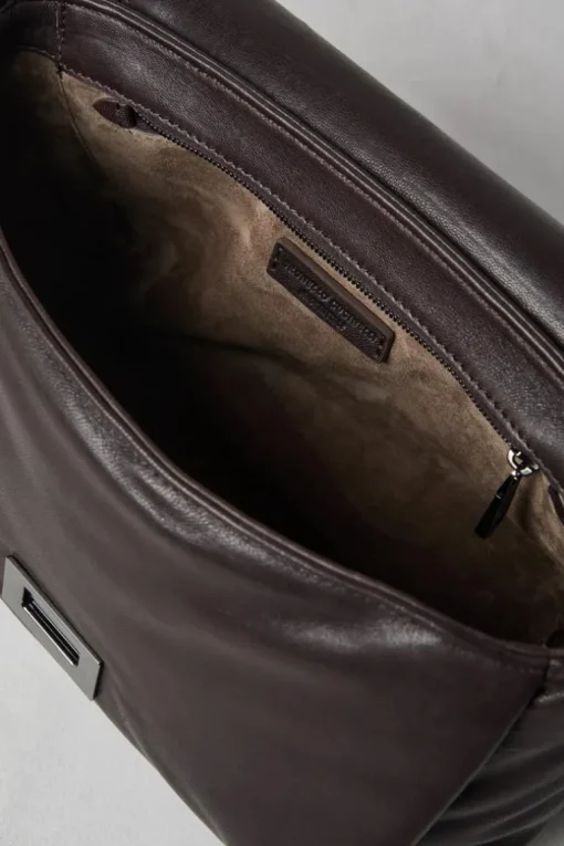Wet Effect Nappa Handbag