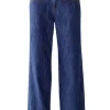 Wide Leg Tobacco Embroidered Jeans