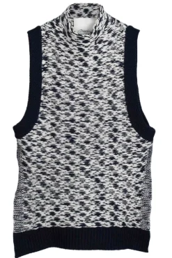 Wool Jacquard Mockneck Top