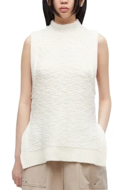 Wool Jacquard Mockneck Top