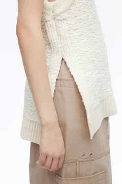 Wool Jacquard Mockneck Top