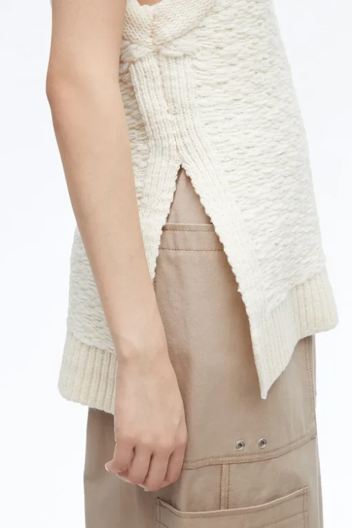 Wool Jacquard Mockneck Top