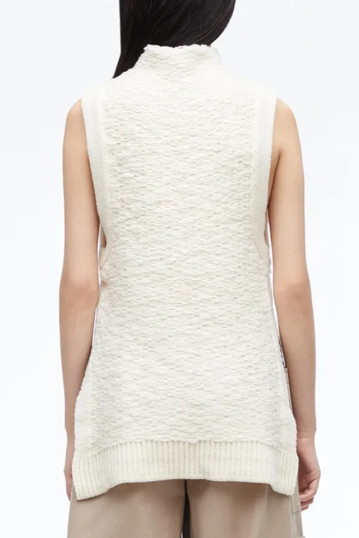Wool Jacquard Mockneck Top